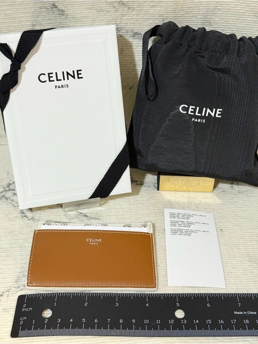 Celine Triomphe Canvas & Leather Zipped Card Holder Wallet